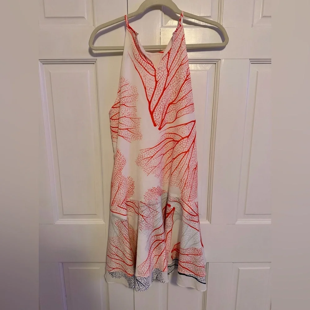 Hutch Halter A-Line Mini Dress Red White Medium - Picture 2 of 7